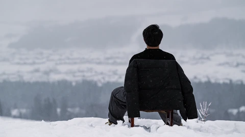 风雪中